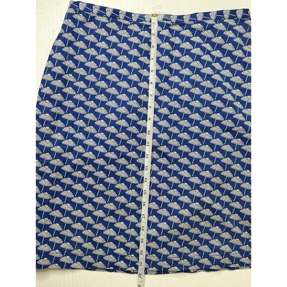 Boden A Line Mini Skirt Blue & White Umbrella Print Twee Kidcore Colorful Size 8 - Picture 8 of 9